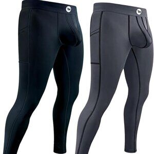 2 NEW Large RealMen Apparel Mens Leggings Jogging Tights  Lycra Spandex Pouch B